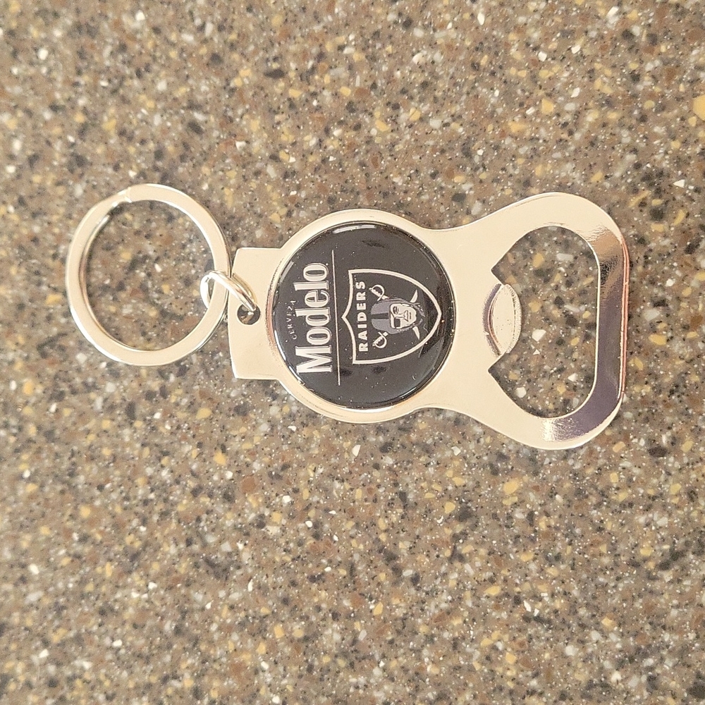 Raiders Modelo keychain bottle opener